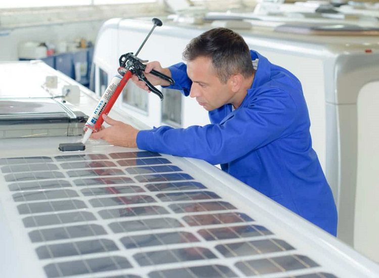 Application of solar photovoltaic module frame sealant